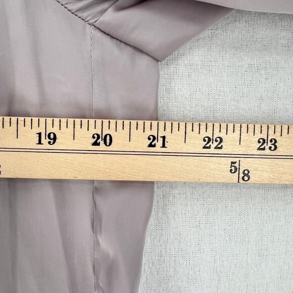 MARGARET O'LEARY Poet Blouse Womens XS Light Gray Silky Flowy Long Sleeve - Picture 10 of 11